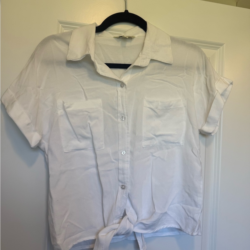 White Button-Up Women's Top